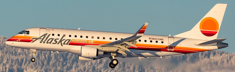 orange retro livery of Alaska Airlines aircraft